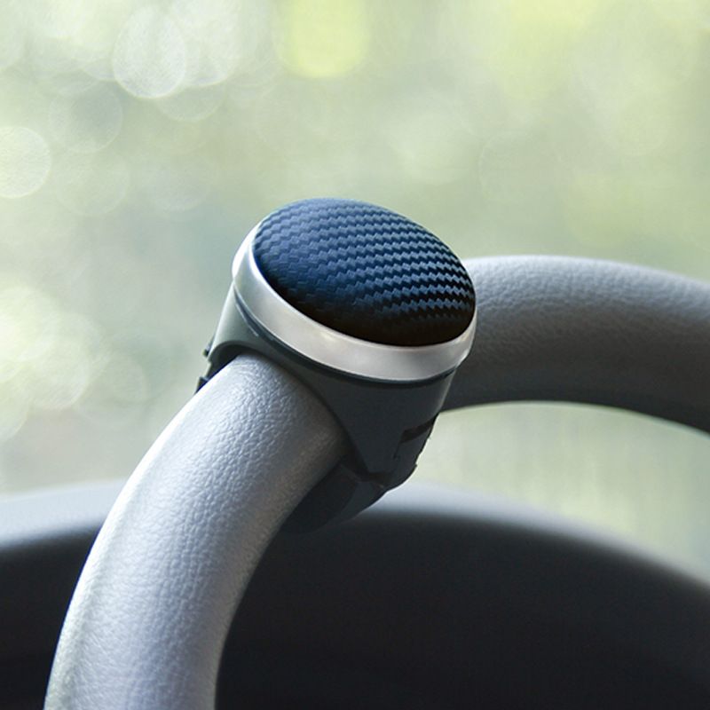 1 PC Car Carbon Fiber Texture Steering Wheel Spinner Knob view 2