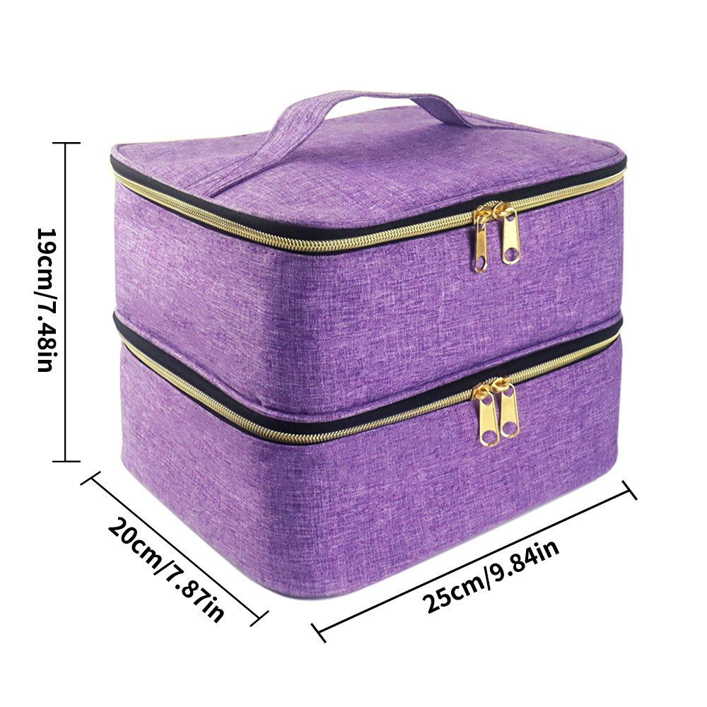 Double Layer Organizer Storage Bag Holds Nail Polish Manicure Lamp Manicure
