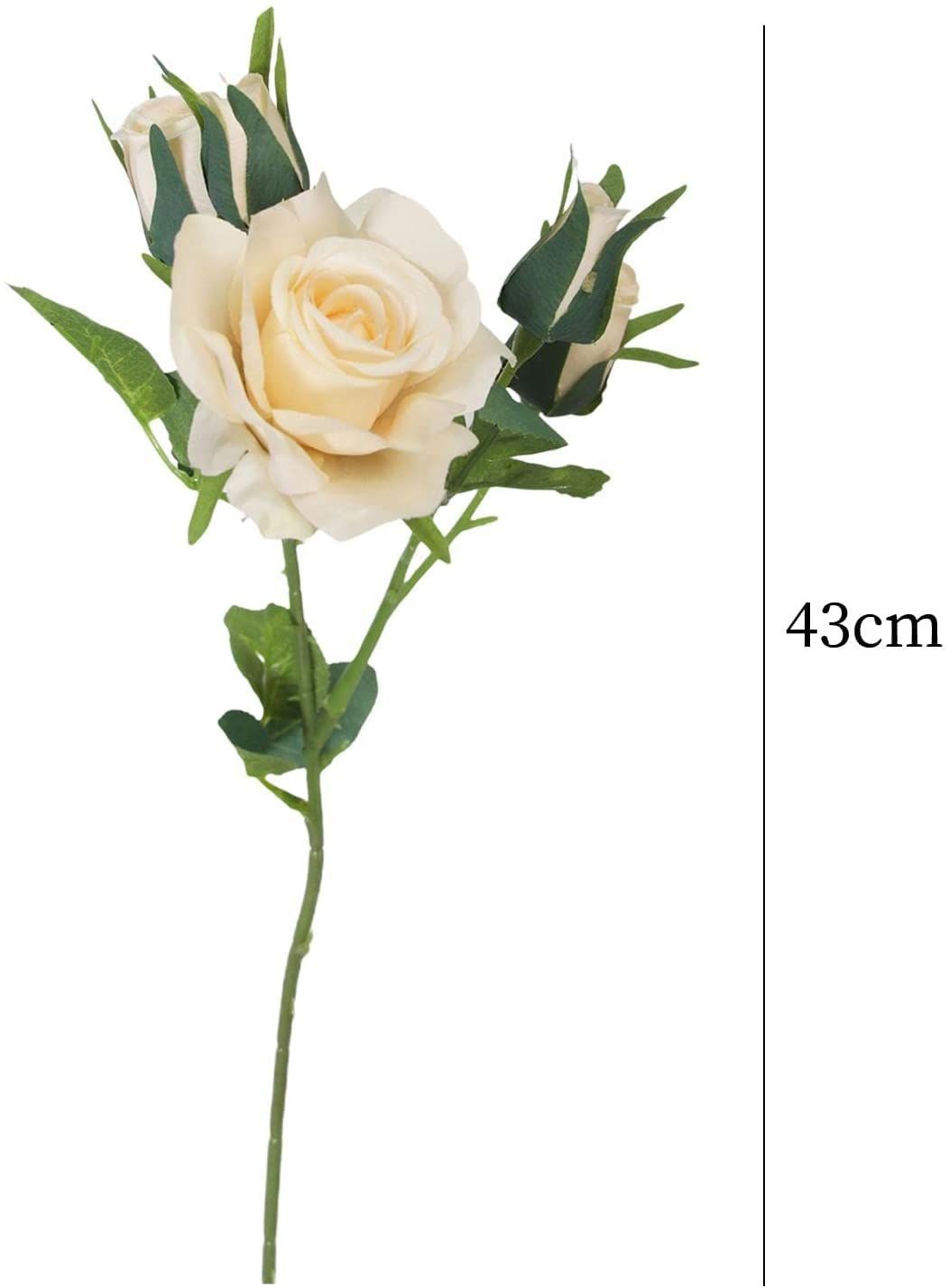 5pcs Artificial Rose Flowers Simulation Silk Rose Bouquet Realistic Flower view 2