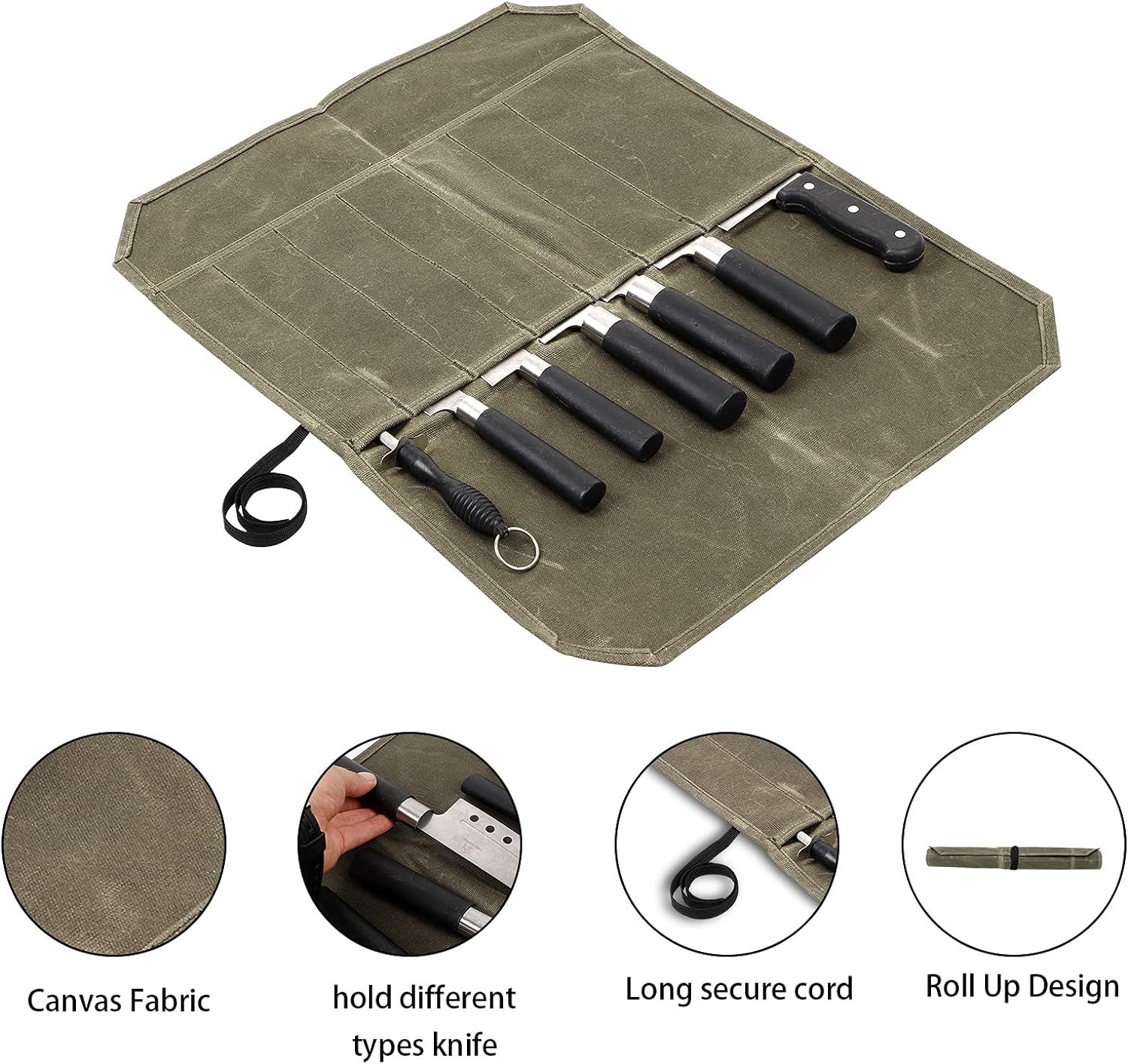 Knife Roll,Chef Knife Roll BagPortable Knife Wrap,Kitchen Knife Storage