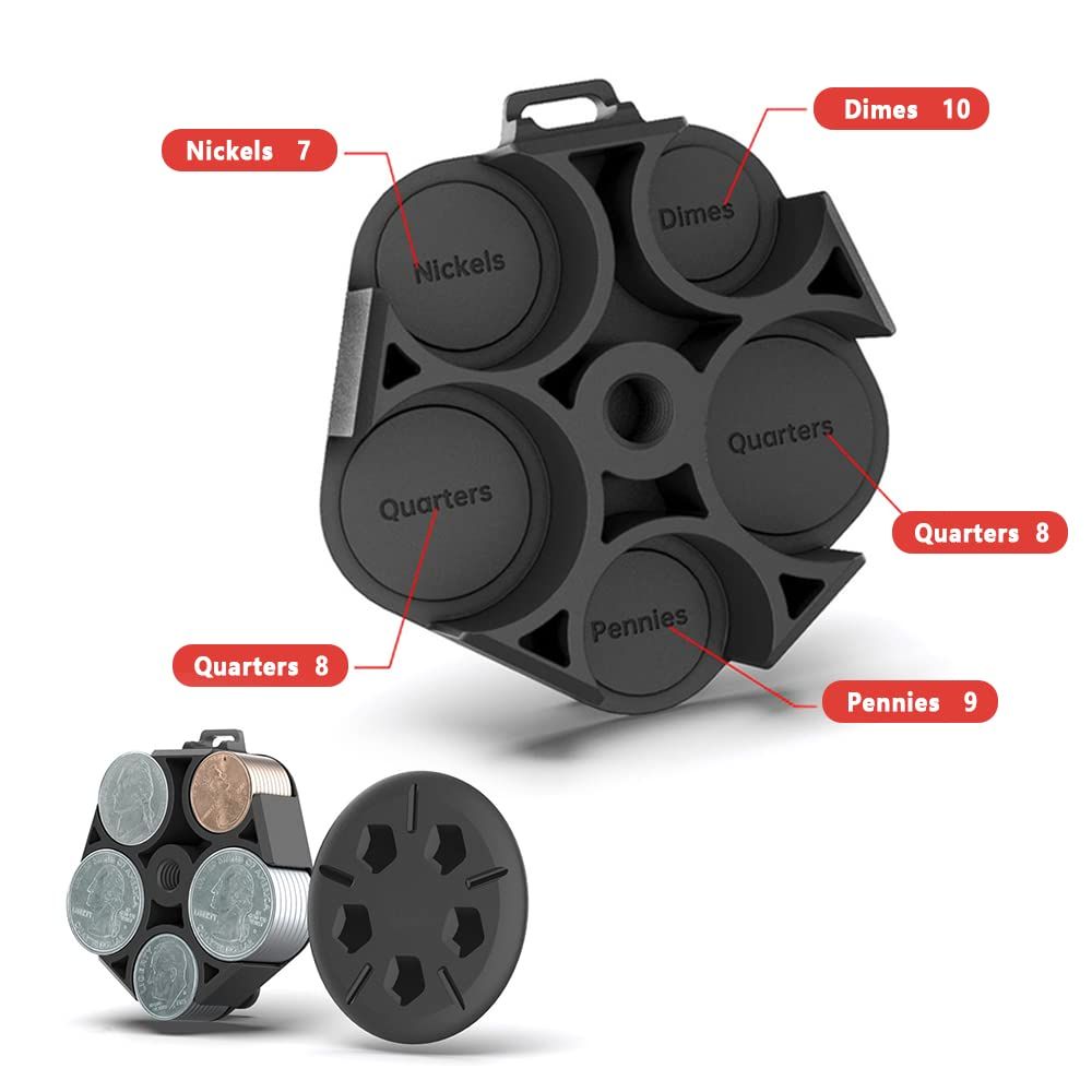 Coin Holder for Car,Mini Portable Car Change Holder,Sort Various US view 4
