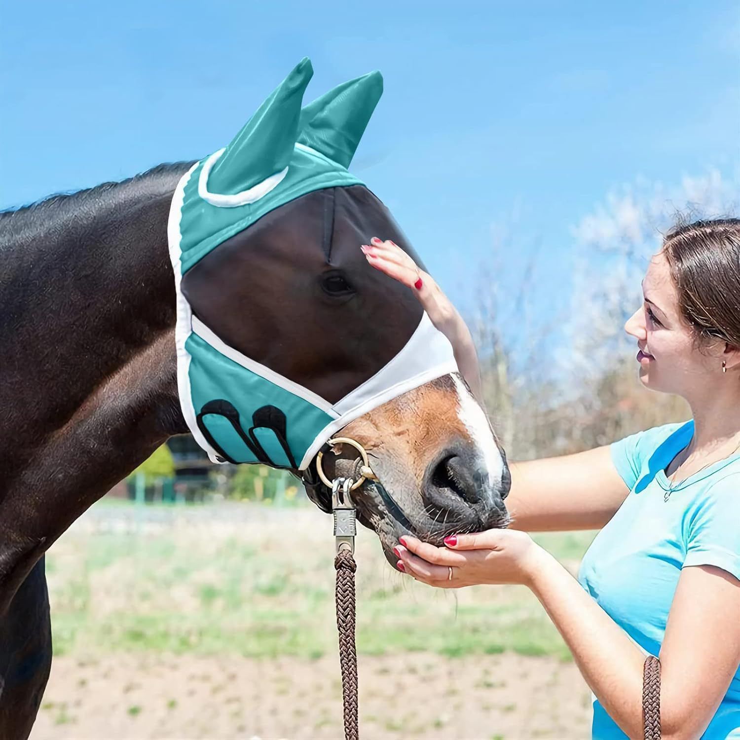 Horse Mask,Masks for Horses with Ears for Horse Royal Blue Full Size,Horse