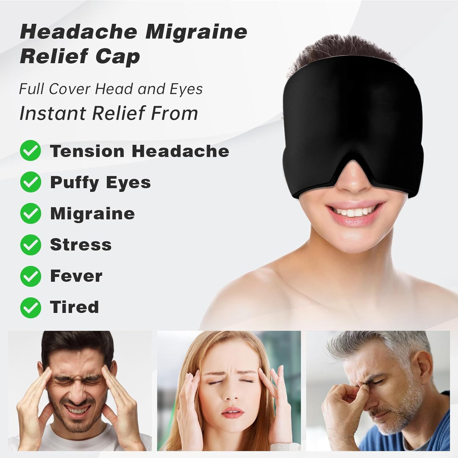 Migraine Relief Cap, sinusitis Relief, Double Gel, Headache Relief view 4