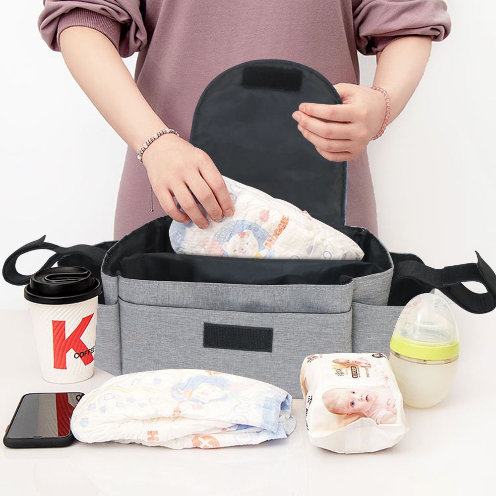 Baby Stroller Organizer Large Capacity Portable Storage Bag Easy Cleaning view 3