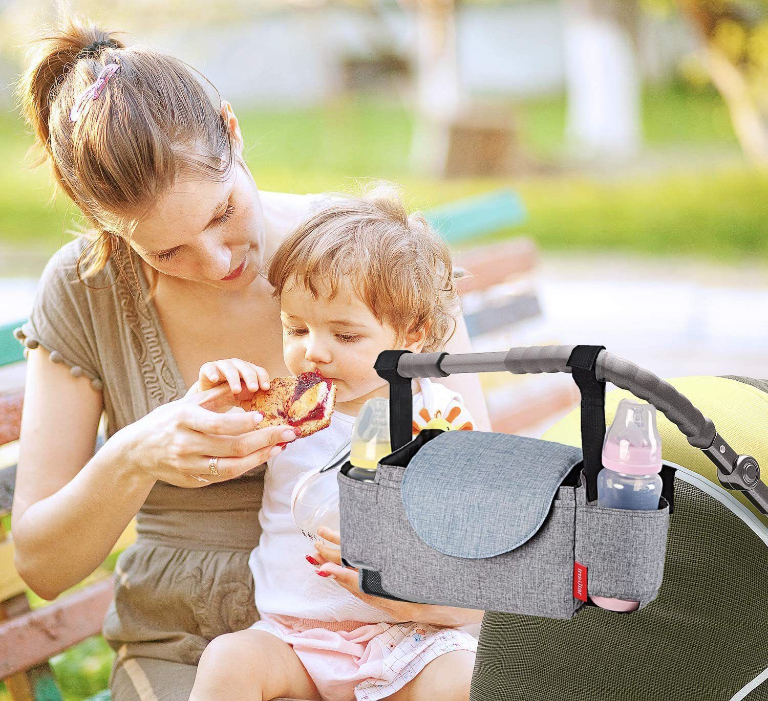Baby Stroller Organizer Large Capacity Portable Storage Bag Easy Cleaning view 4
