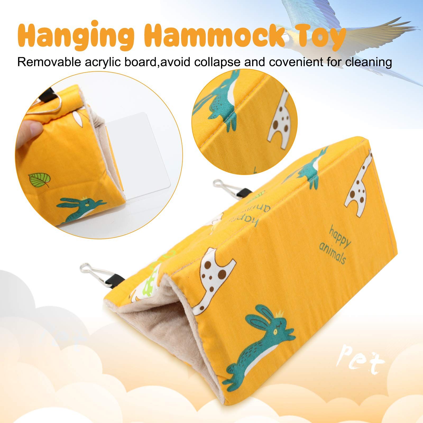Winter Warm Bird Nest House - Hanging Hammock Velvet Shed Hut Cage Plush