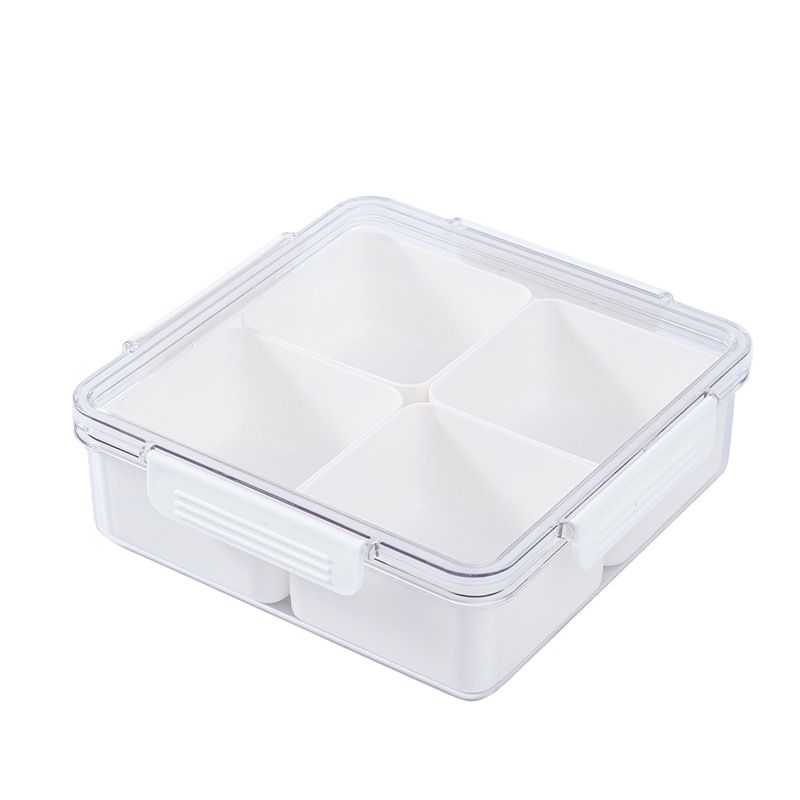 2Pack Divided Veggie Tray with Lid for Snack Serving Container Salad Keeper view 4