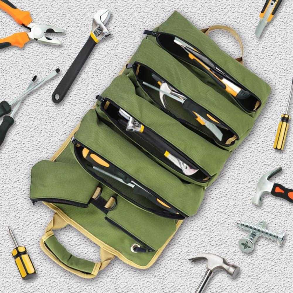 Portable Electrician Tool Roll Up Bag Small Tool Bag with Removable view 2