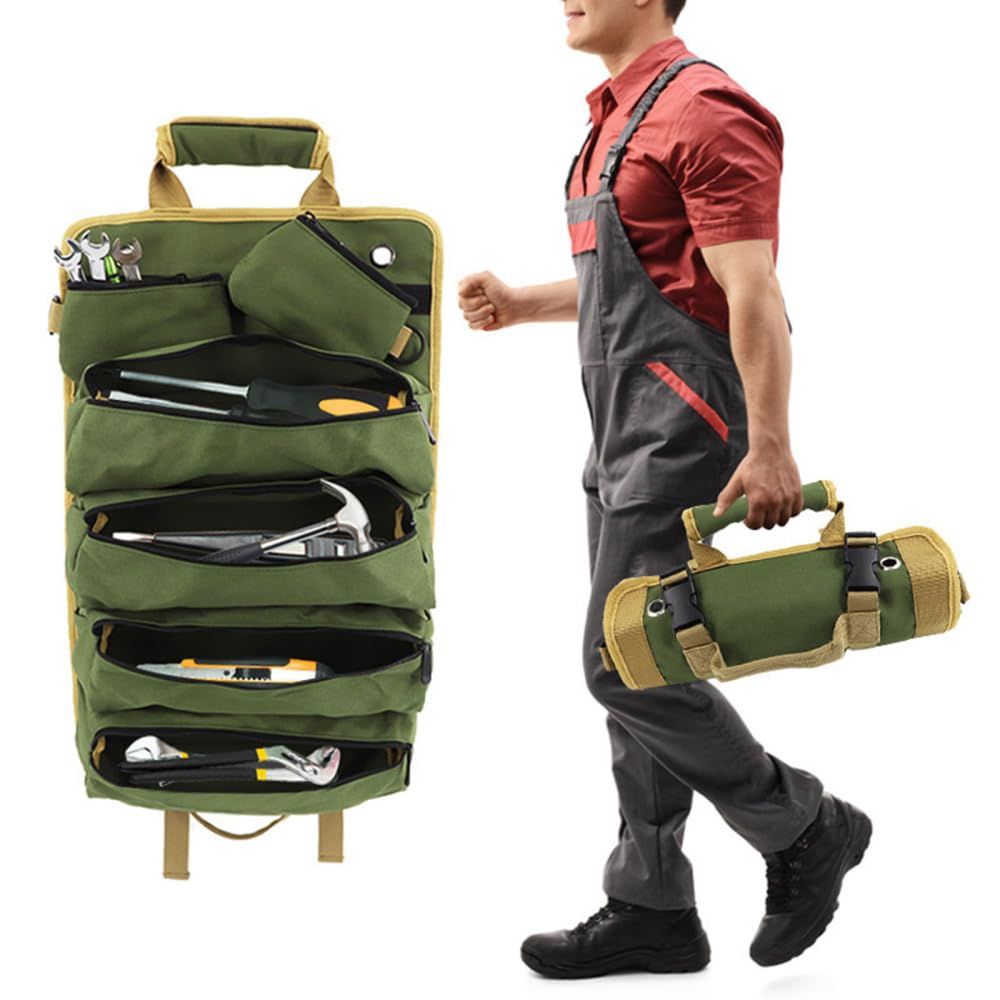 Portable Electrician Tool Roll Up Bag Small Tool Bag with Removable view 3