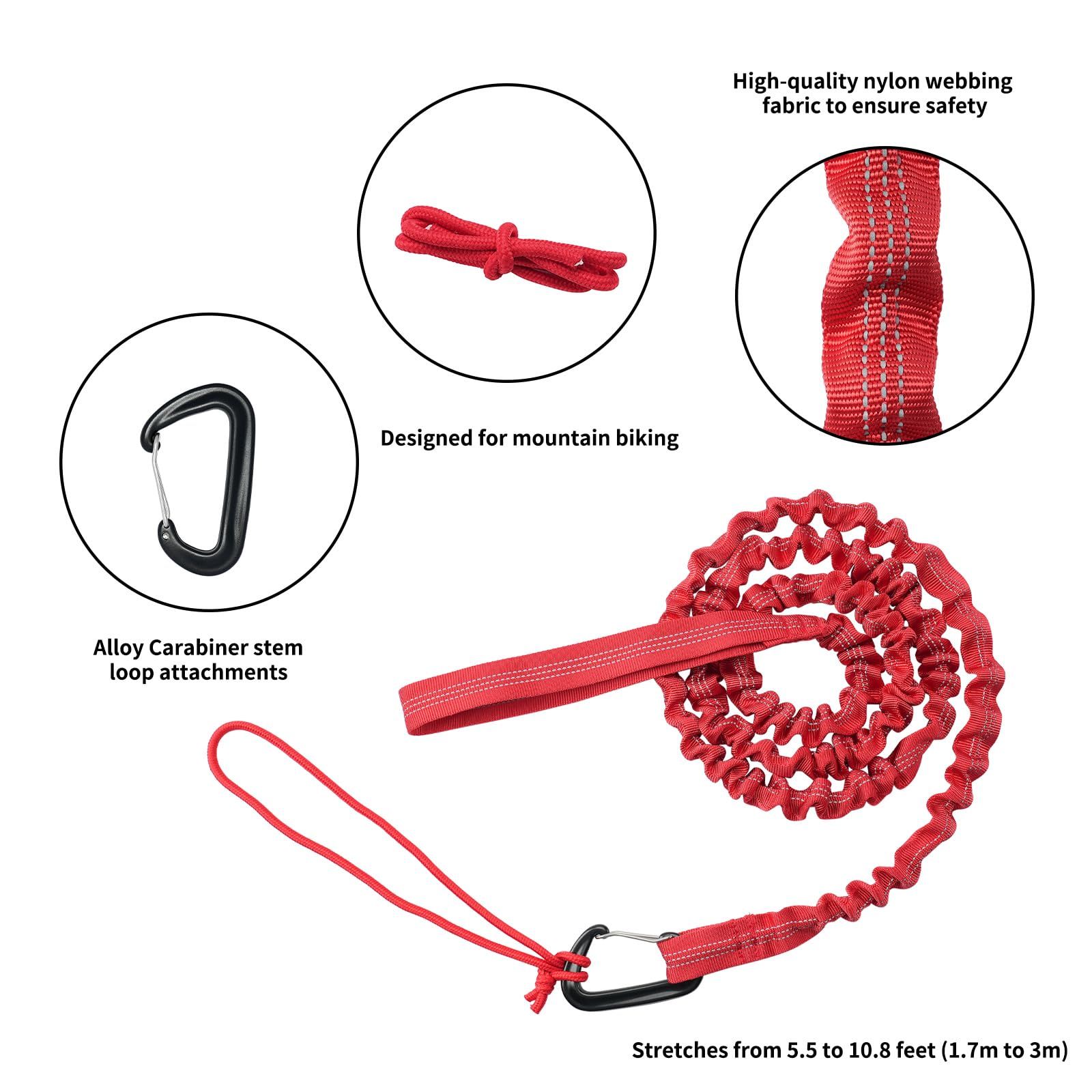Bicycle Tow Rope Belt Strap Mountain Bike Parent-Child Pull Reflective view 2