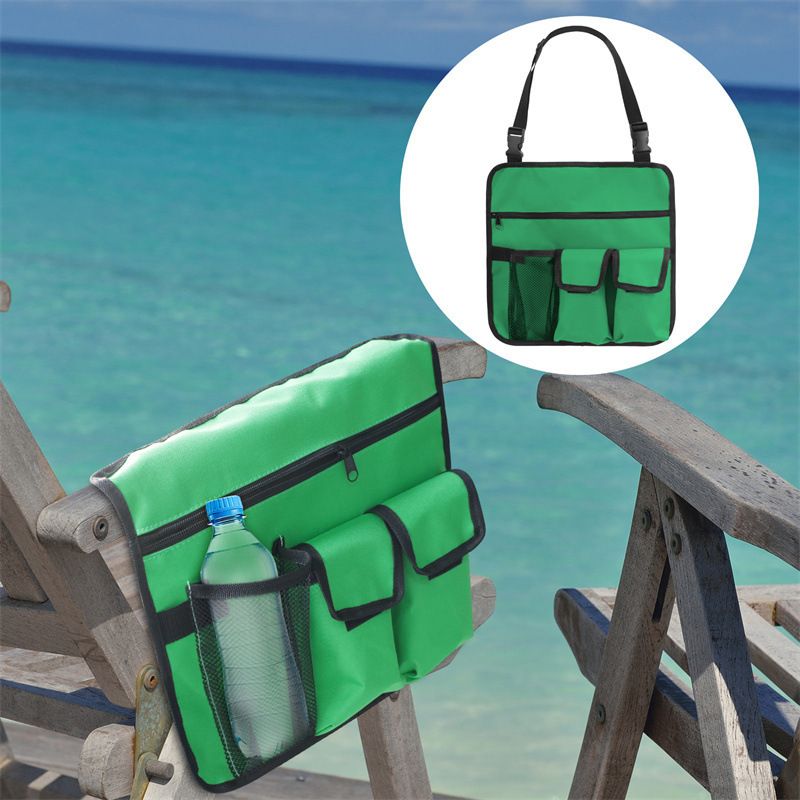 Heavy Duty Oxford Chair Armrest Organizer Waterproof Beach Chair Hanging