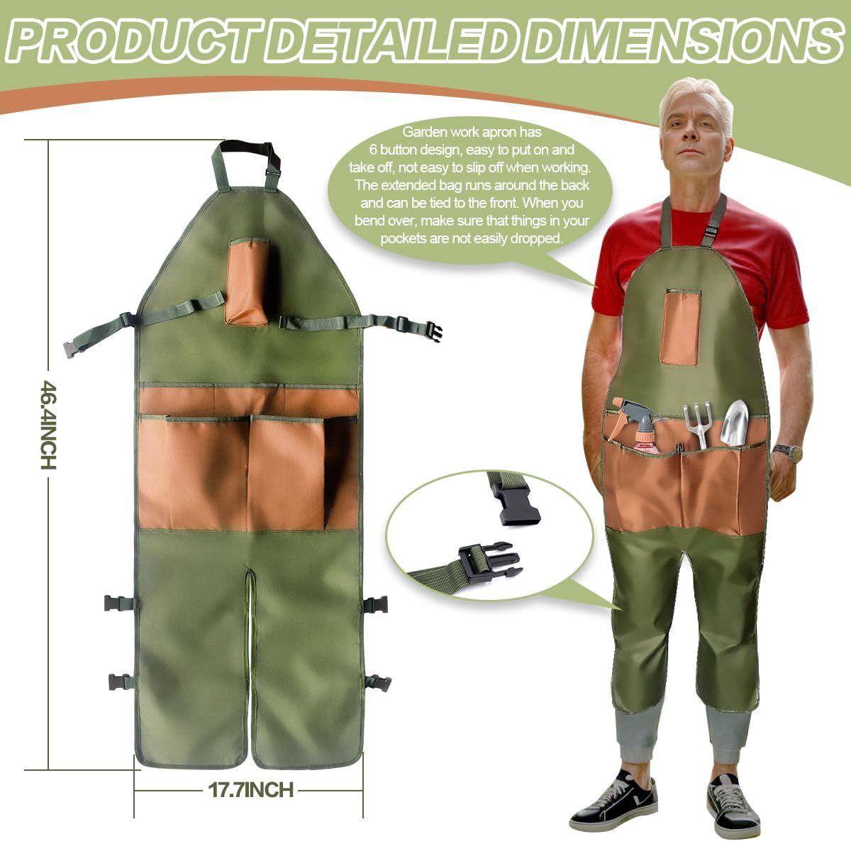 big and tall apron is made of wear-resistant canvas view 2