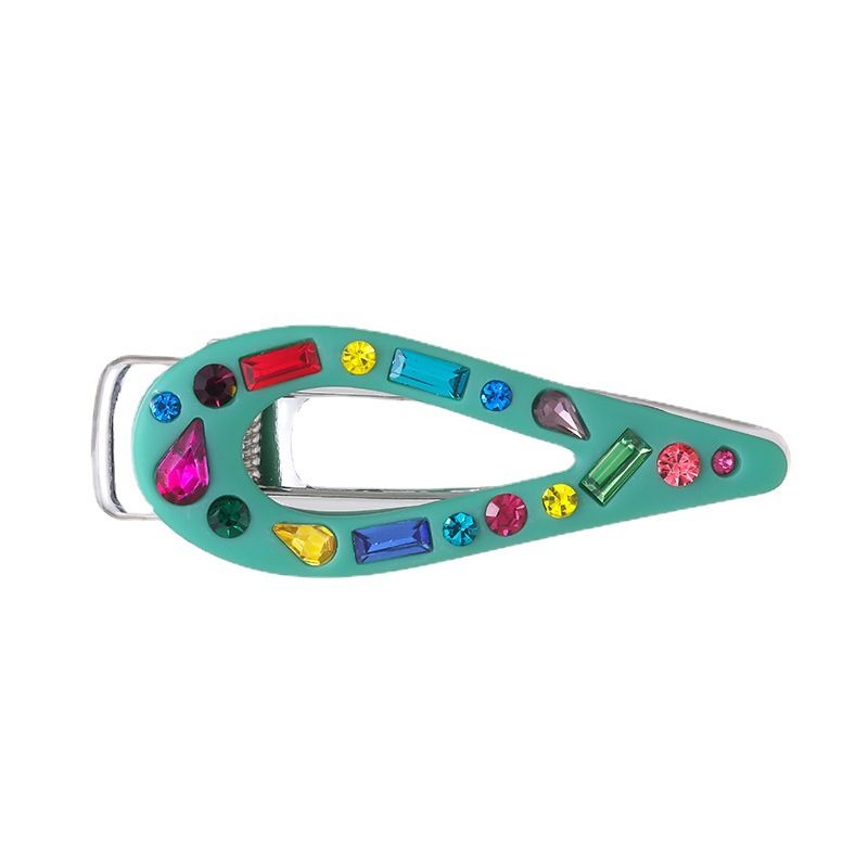 2 women's candy-colored Christmas style diamond-encrusted vintage hairpin view 3