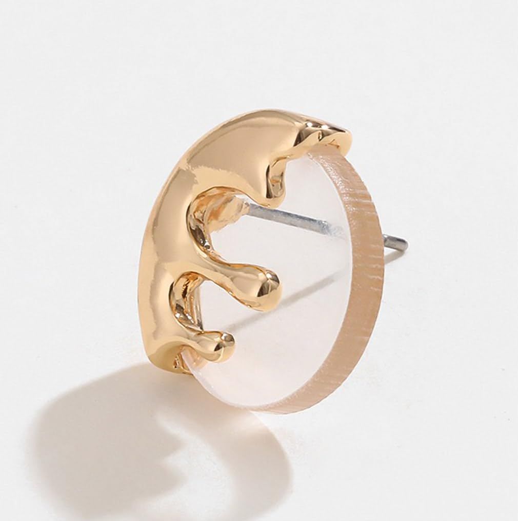 Women's Gold Studs Earrings Gift - Gold Plated Personality Big Studs Earring