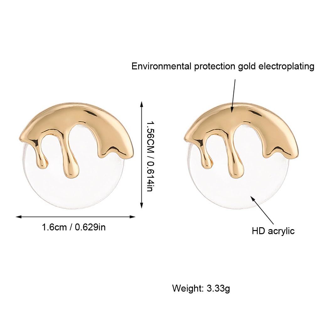 Women's Gold Studs Earrings Gift - Gold Plated Personality Big Studs Earring view 2