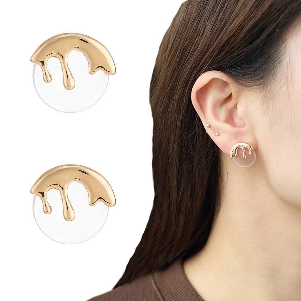 Women's Gold Studs Earrings Gift - Gold Plated Personality Big Studs Earring view 4