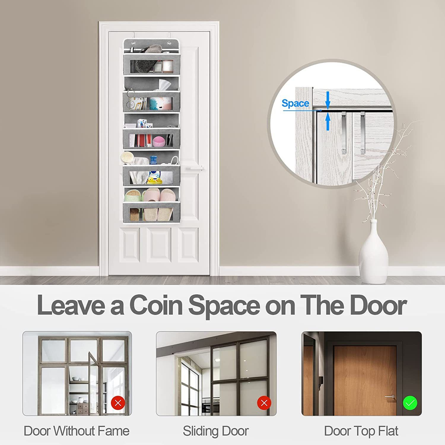 The Door Organizer 5 Shelf Hanging Closet Organizers and Storage Organizer for view 3