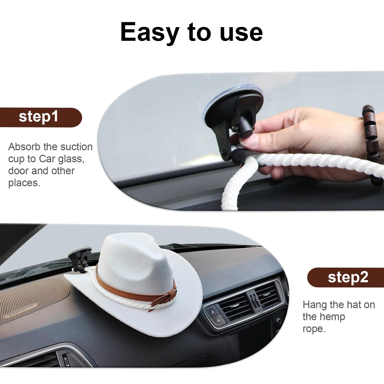Hat Mount, Car Cowboy Hat Holder with Suction Cup, Multifunctional Hat Holder — image 1