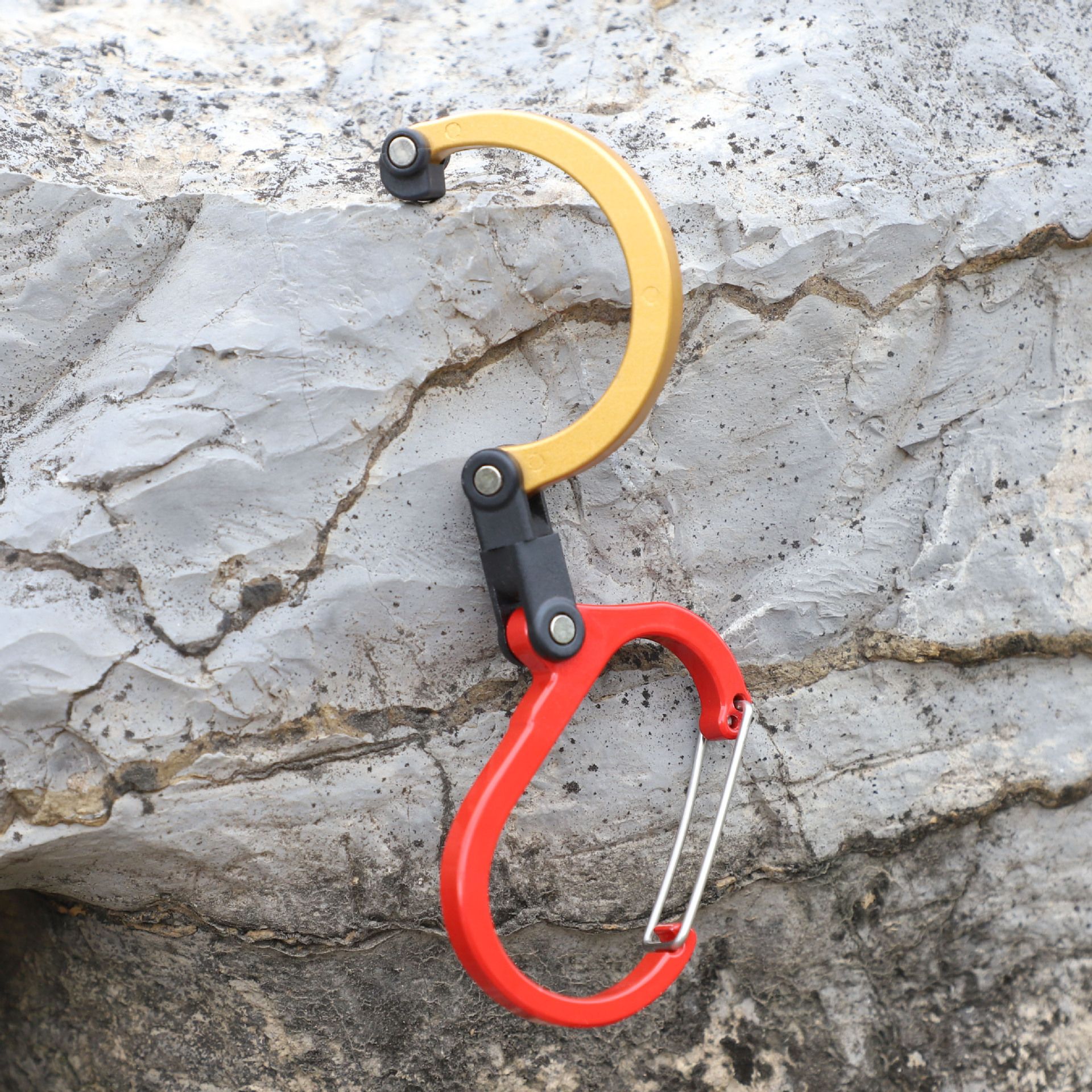 Carabiner Clip and Hook Rotating Hook Strong Clips Climb Hook Clip Backpack view 2