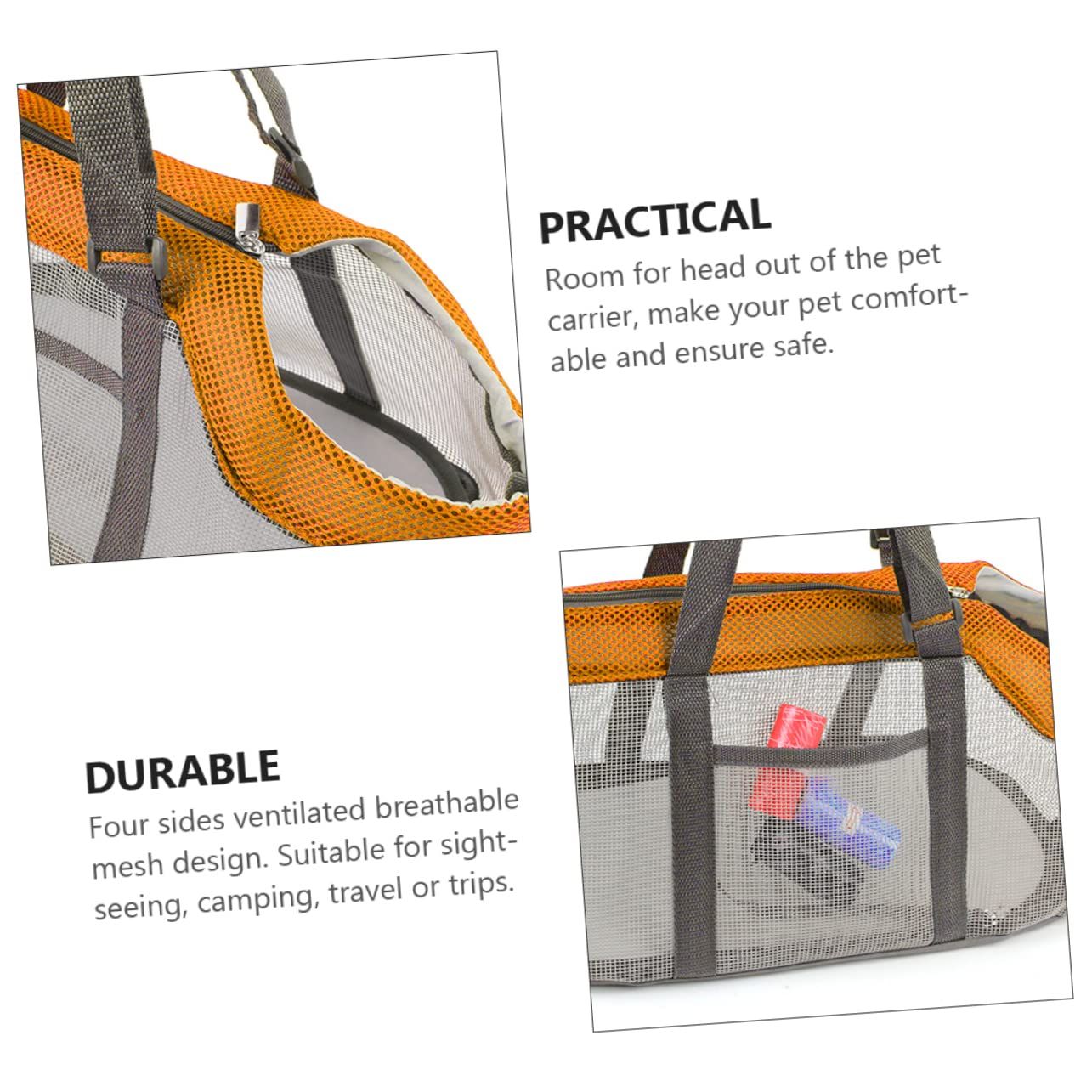 Pet Handbag Mesh Pet Carrier Dog Backpack Carrier Large Tote Bag Clear Pet view 2