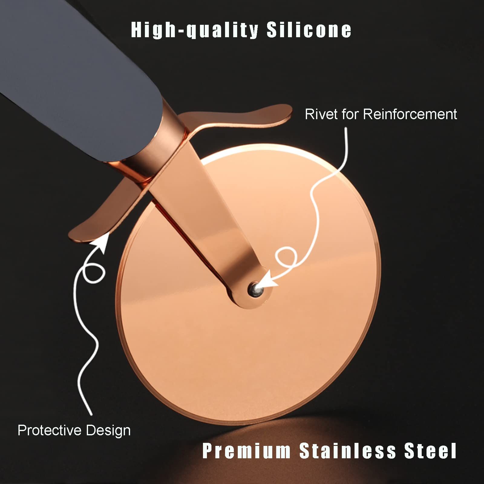 With 7 Pc Kitchen Gadget Set Copper Coated Stainless Steel Utensils with Soft view 2