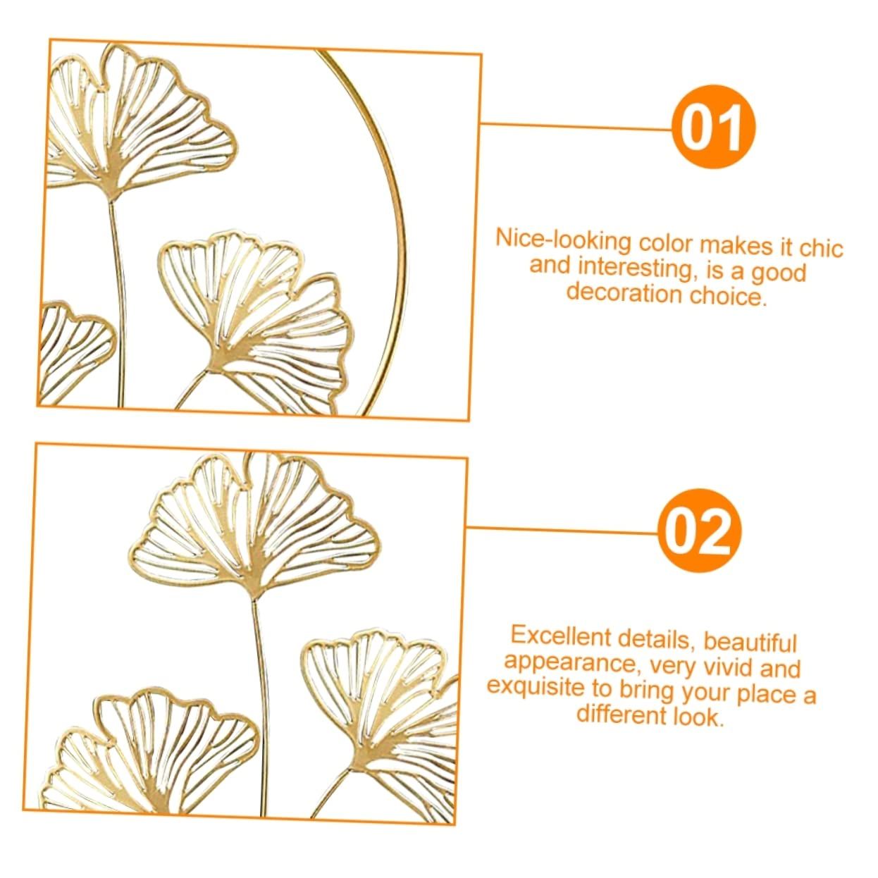 Ginkgo Wall Decoration Gold Decor Garden Ginkgo Hanging Decor Balcony Ginkgo view 4