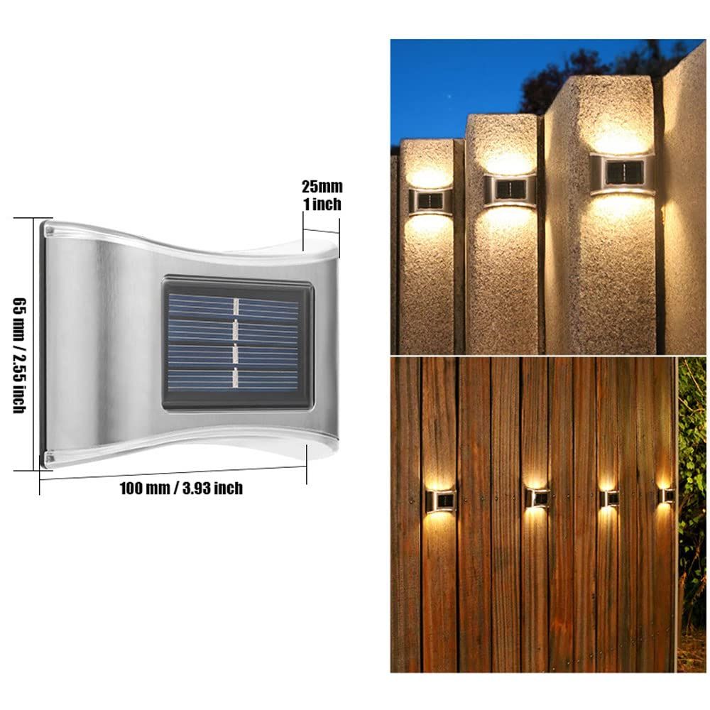 4 Pack Solar Wall Lights up Down view 2
