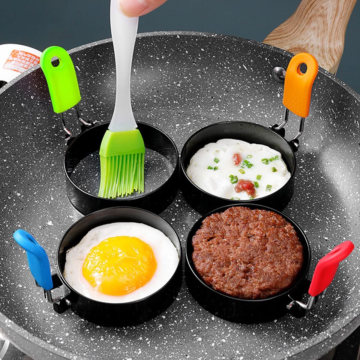 Set of 4 Egg Rings for Egg Muffins view 3