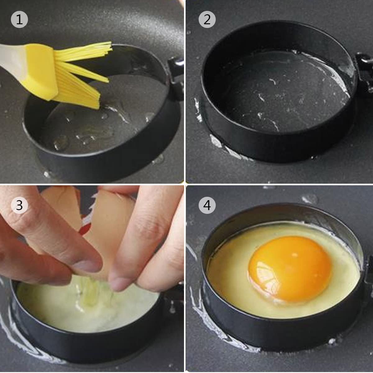 Set of 4 Egg Rings for Egg Muffins view 4