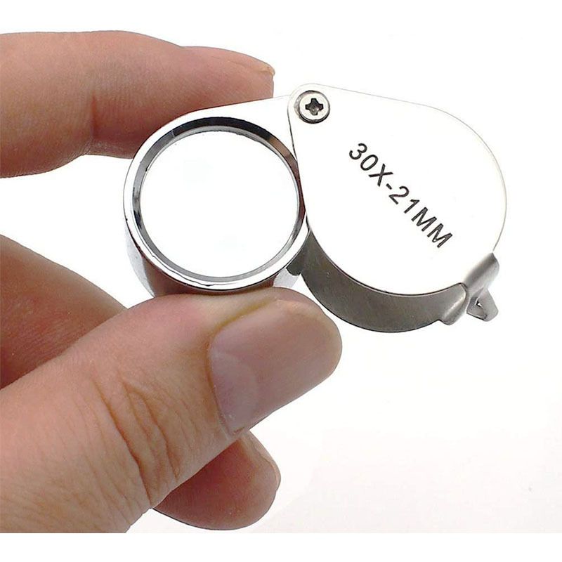 Foldable metal Pocket Jewelry Loupe 30x 21mm Jewelers Eye Magnifying Glass view 2