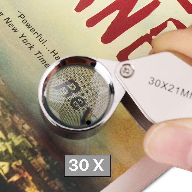 Foldable metal Pocket Jewelry Loupe 30x 21mm Jewelers Eye Magnifying Glass view 3