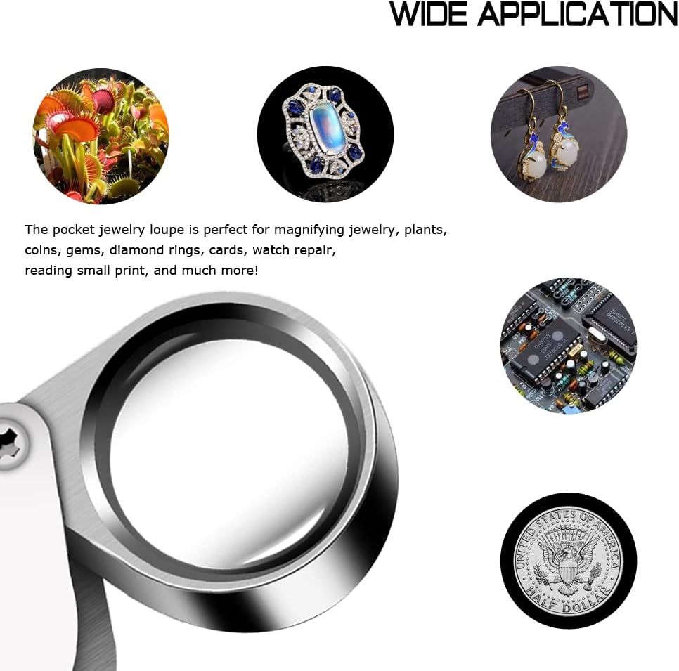 Foldable metal Pocket Jewelry Loupe 30x 21mm Jewelers Eye Magnifying Glass view 4