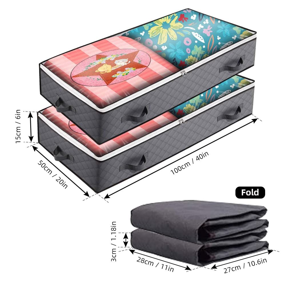 Underbed Storage Bag Under Bed Storage for Clothes Blankets and Shoes 3 Layers view 3