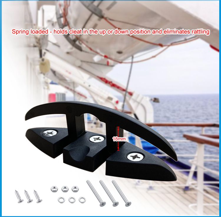 Folding Flip Up Cleats, Boat Marine Dock Cleat with Mouting Screws for Boat view 4