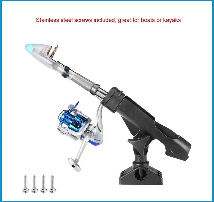 Fishing Rod Holder Boat Rods Holder Adjustable Rods Holder 360 Degree view 4