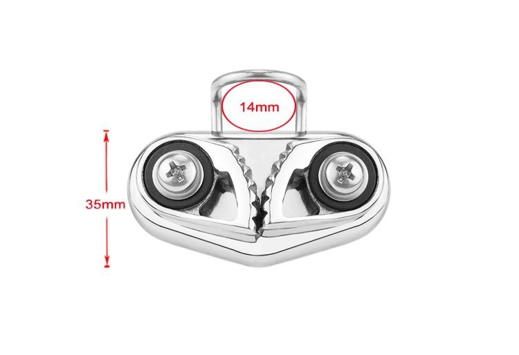 Marine Accessories Stainless Steel Cam Cleat with Wire Leading Ring Boat Cam view 3