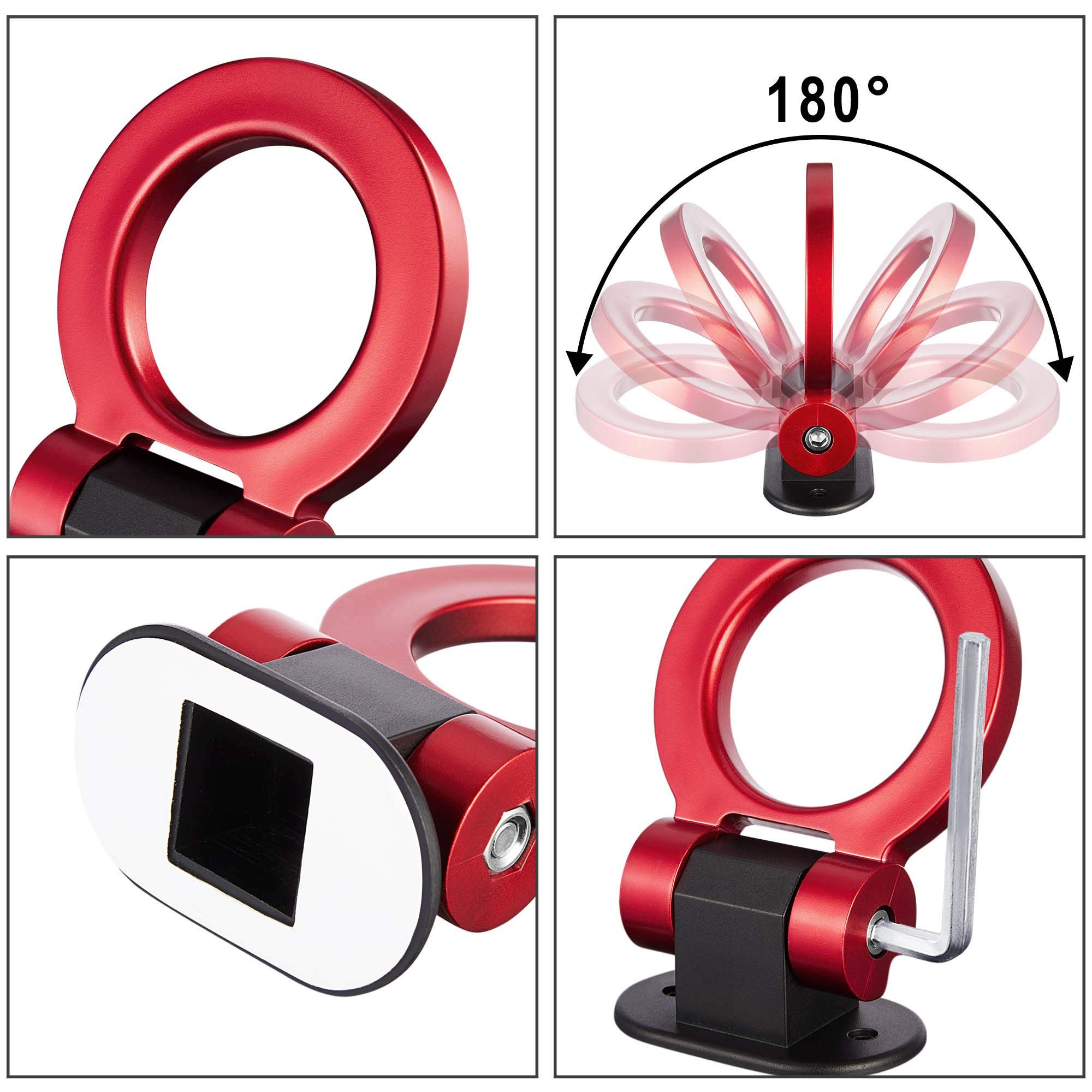 Tow Hook Kit Red Car Decorations Sticker Car Decor Bumper for Auto Exterior view 4