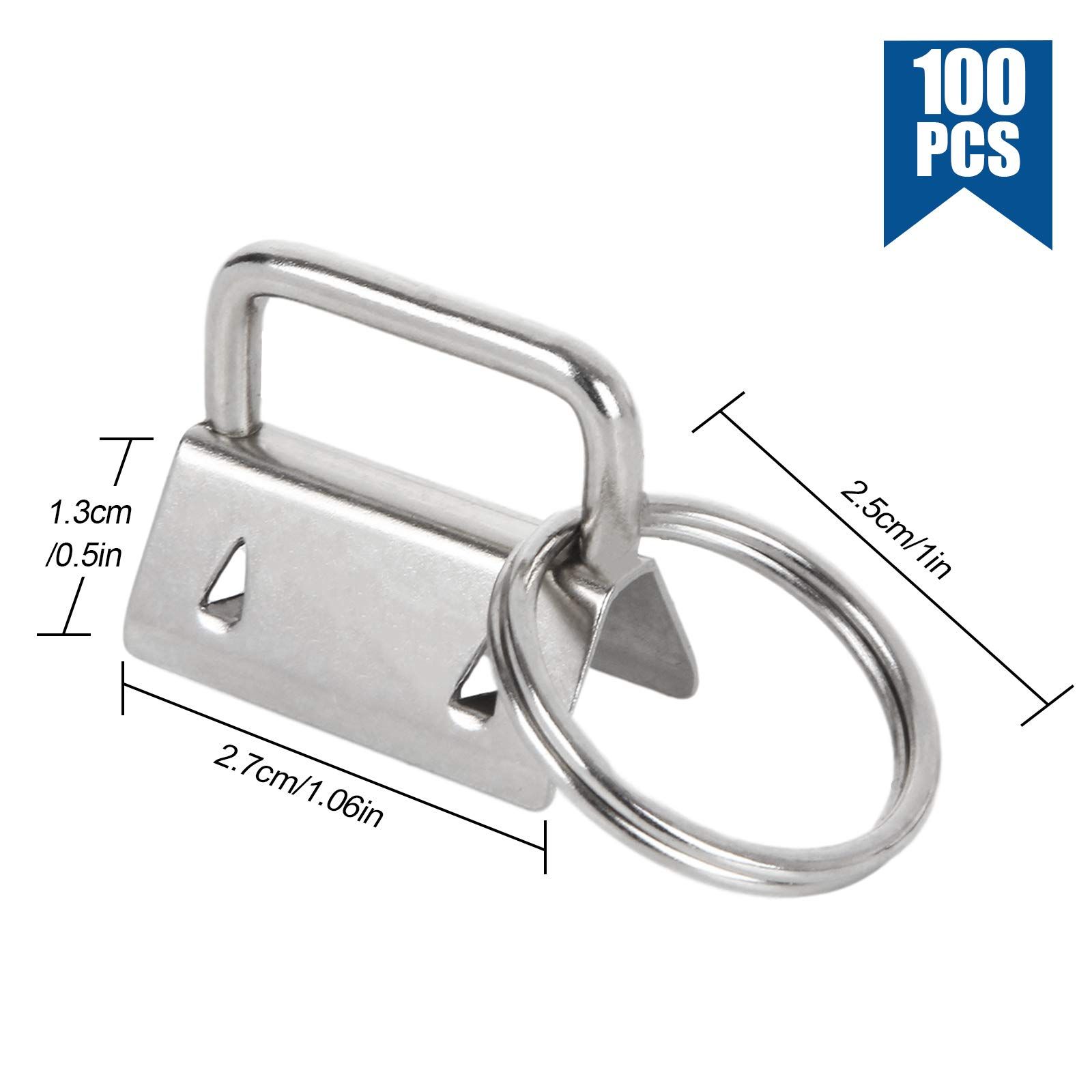 100 Pack Key Fob Hardware 1 Inch Bulk view 3