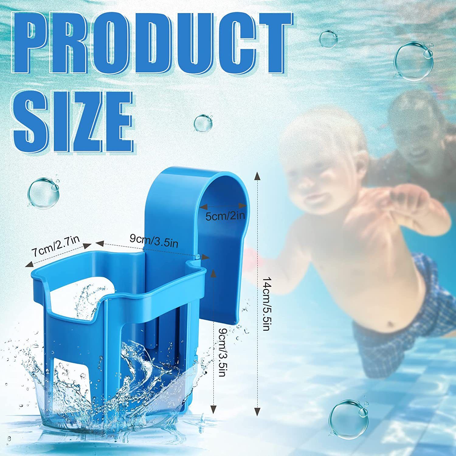 2 Pack Pool Cup - Above Ground Pool Accessories - Floating Drink Holder for