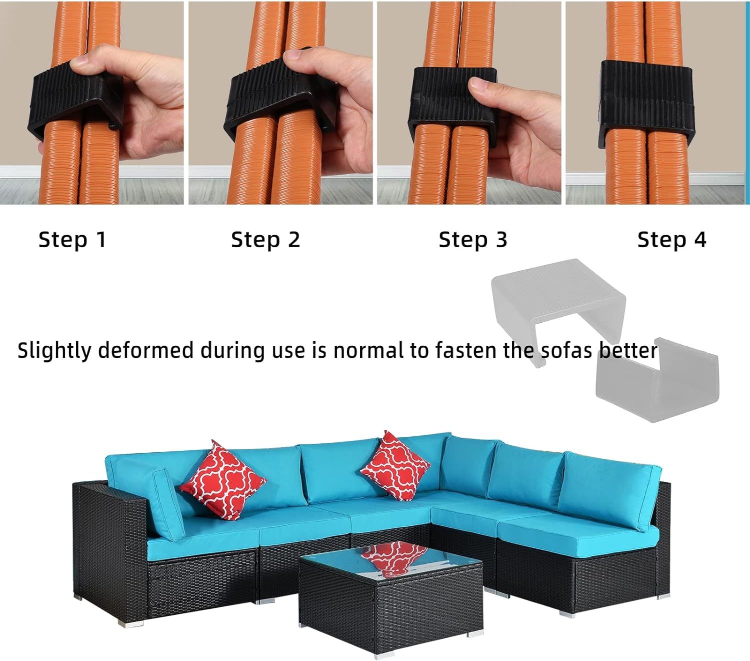 10 Pack Outdoor Patio Rattan Wicker Furniture Sofa Clip view 4