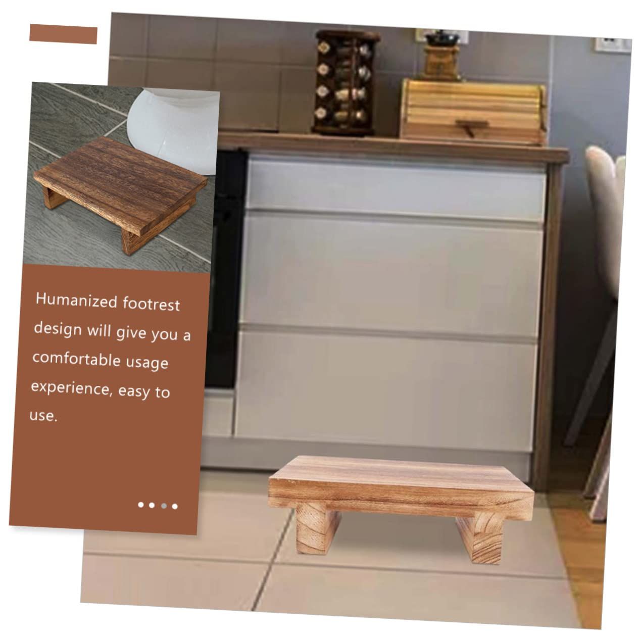 Bedside Step Stool Foot Stool Under Desk Kitchen Stool for Wood Foot Stool view 2