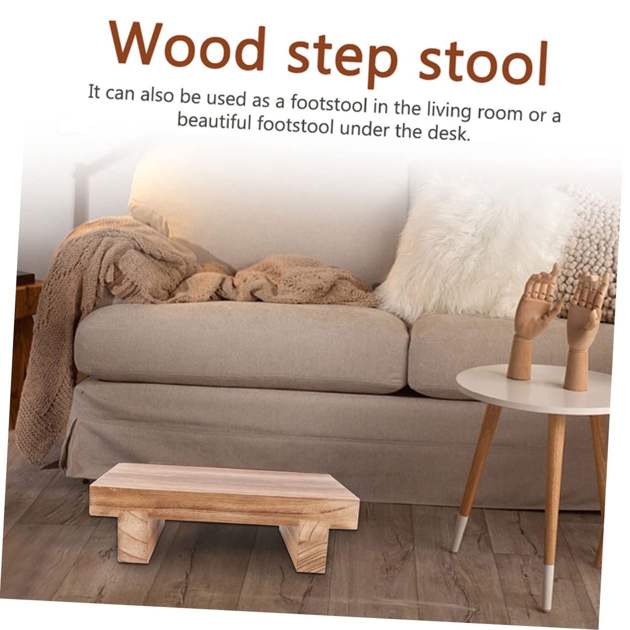 Bedside Step Stool Foot Stool Under Desk Kitchen Stool for Wood Foot Stool view 3