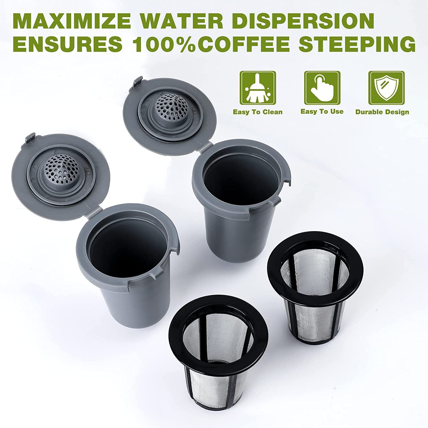 Reusable Filter Cup, Stainless Steel Mesh Filter, Special design water shower view 4