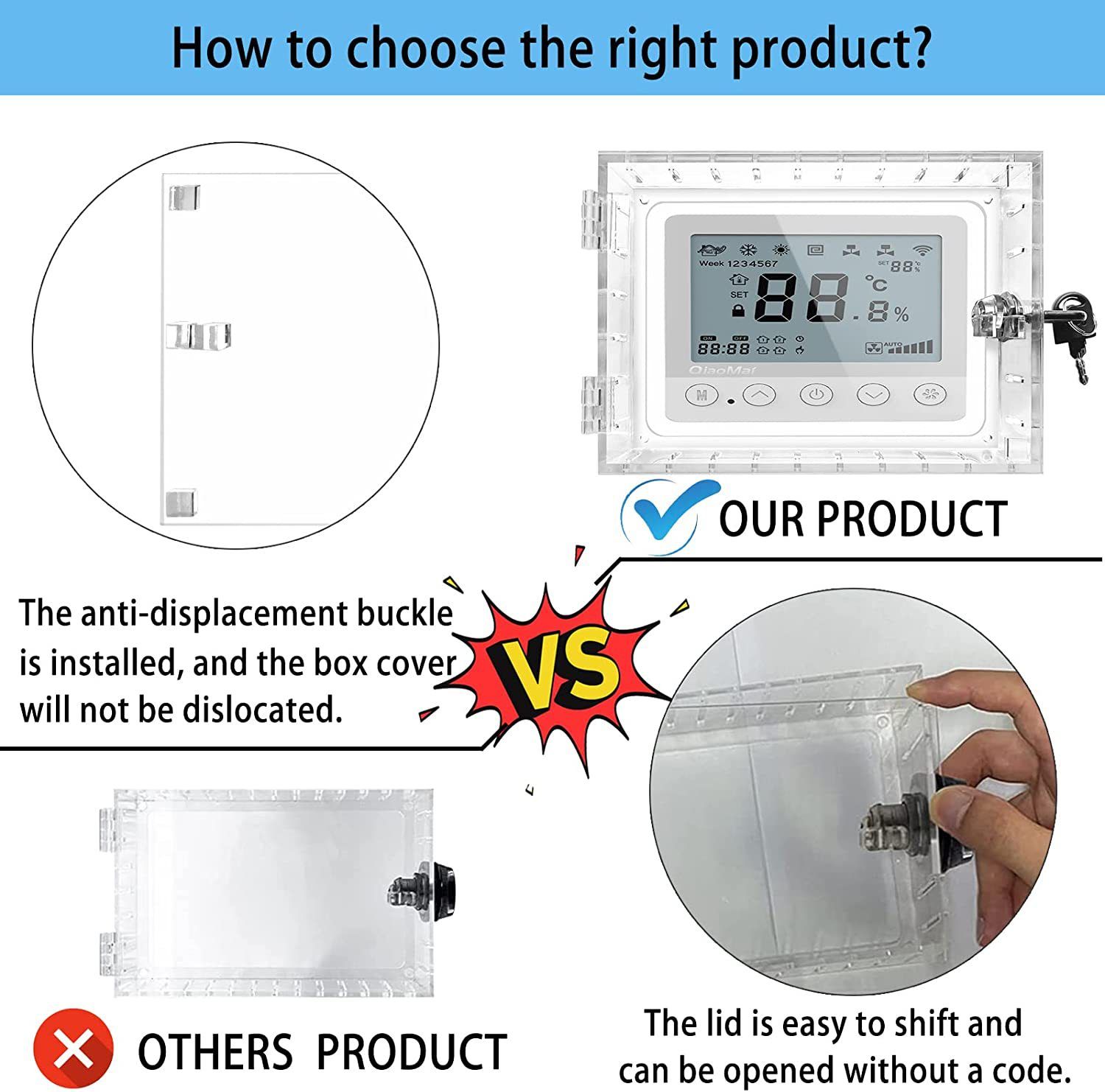 Universal Thermostat Lock Box with Key view 3