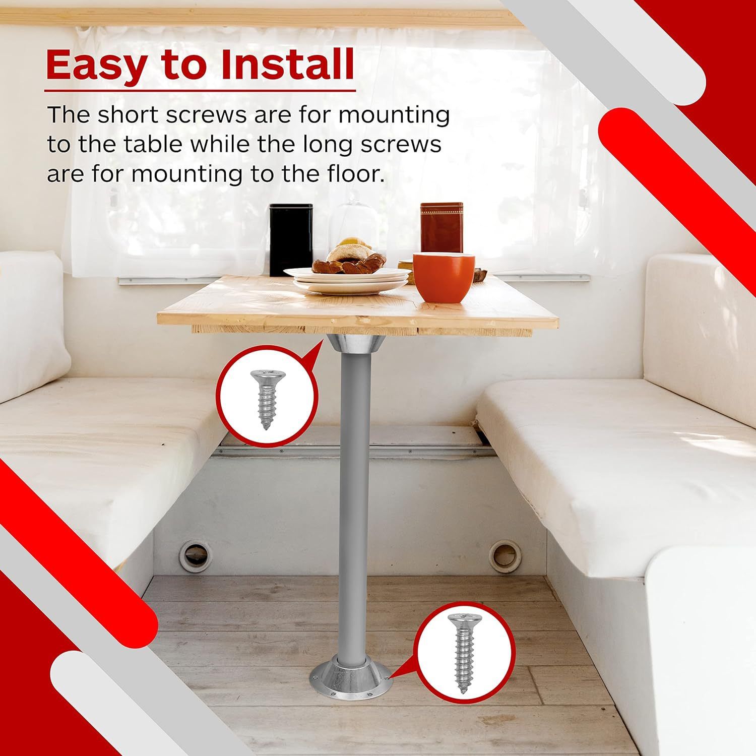 Aluminum Pedestal Table Base Flange - Table and Floor Mounting Base with 6 view 4