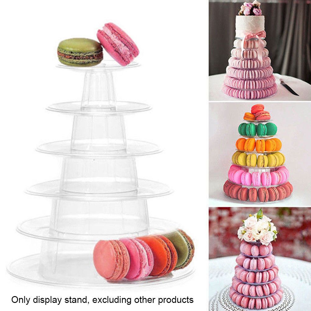 6 Tiered Tray Stand Round Macaroon Tower - Macarons Cookie Tower Display Stand view 2