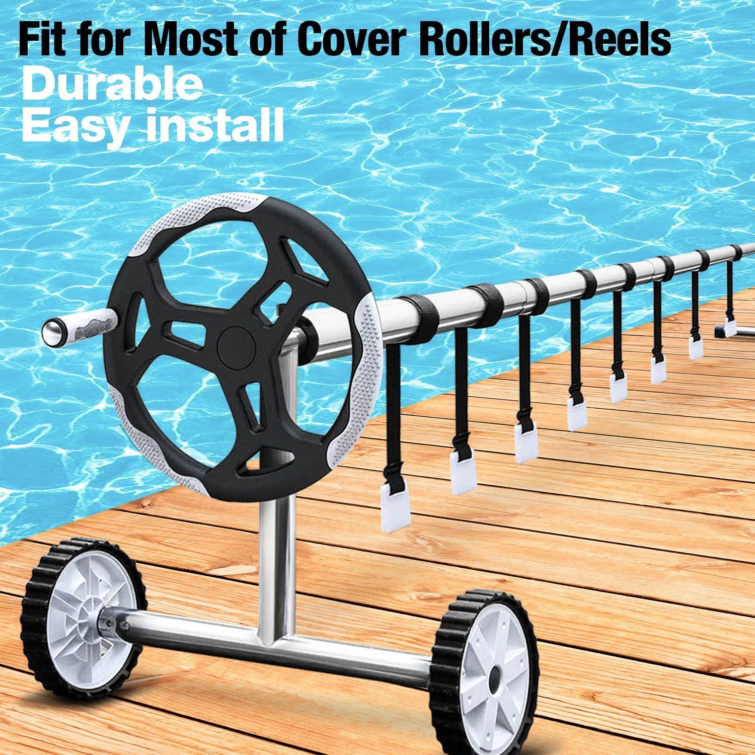 Solar Pool Cover Reel Straps Set - Easy Assembly and Strong Fastening Sunshade