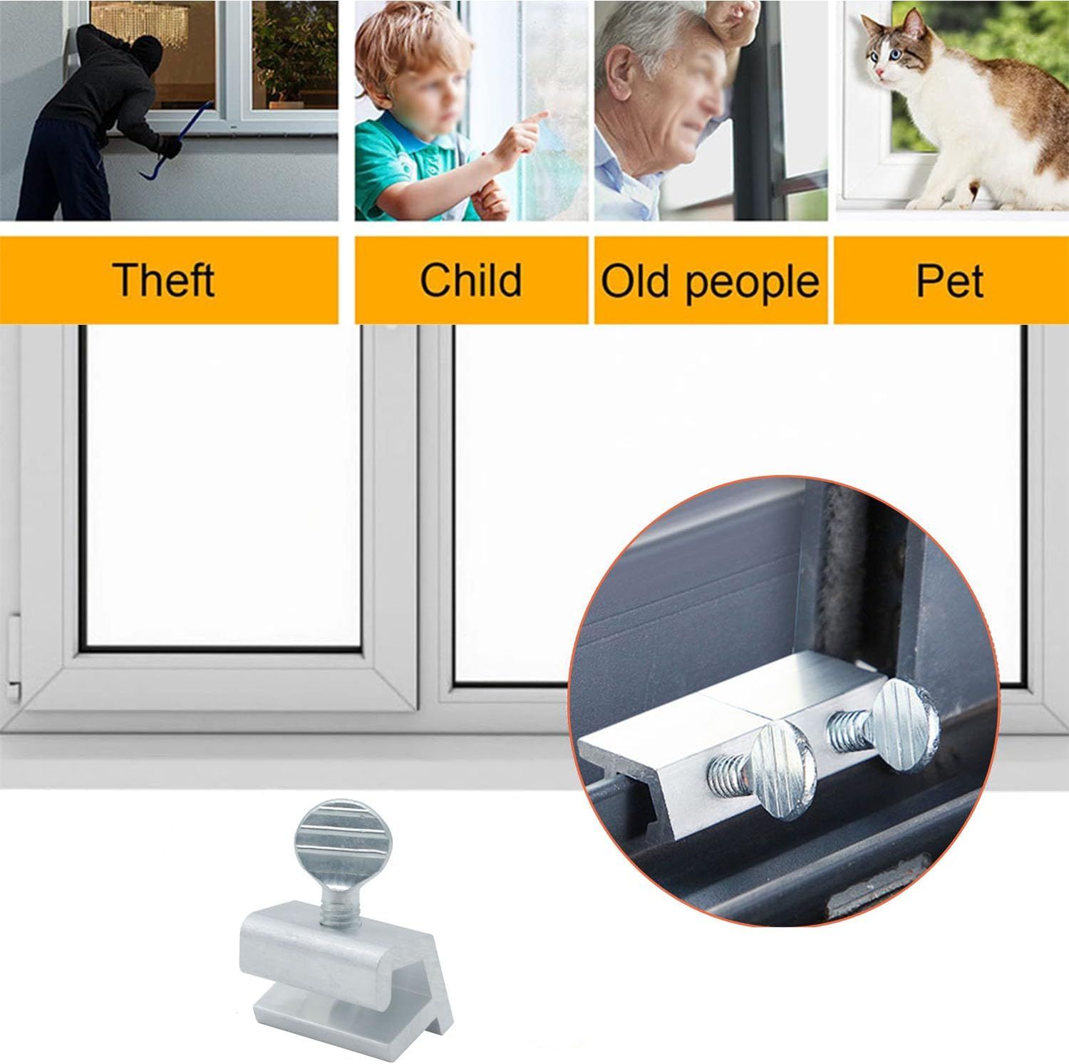 10 pcs Childproof Safety Window Lock Clamps view 4