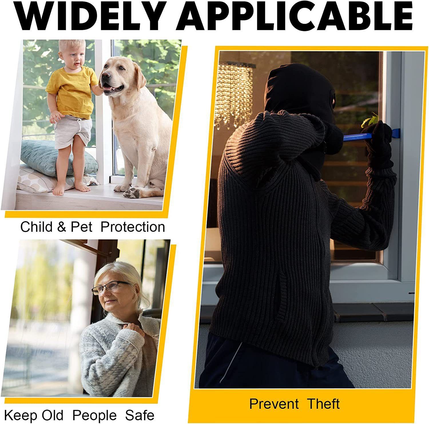 Window Locks, 4 Sets Sliding Window Locks Security Up and Down Window, Window view 2