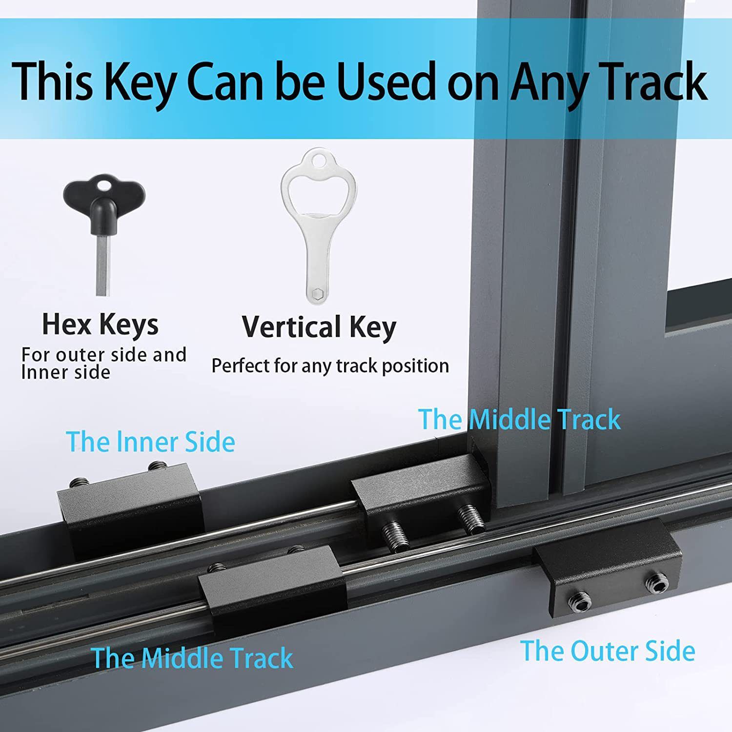 Window Locks, 4 Sets Sliding Window Locks Security Up and Down Window, Window view 3